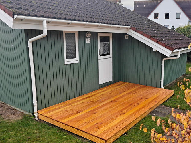 Ferienhaus in Pelzerhaken - Ferienhaus Typ C im Ferienpark AM WALDRAND - Eingangsterrasse