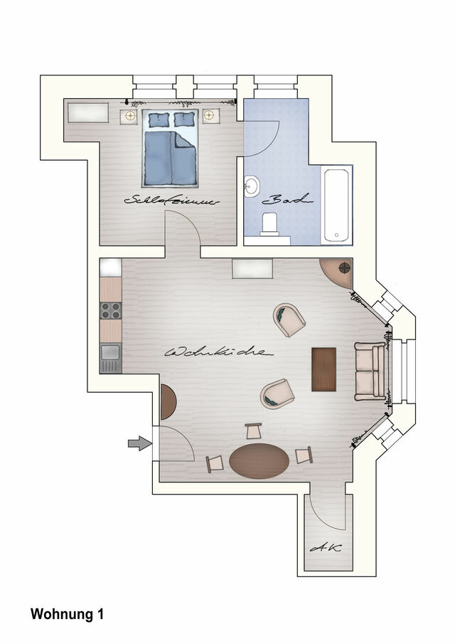Ferienwohnung in Neuenkirchen - Ferienwohnung 1 mit sch&ouml;nem Seeblick - Bild 13
